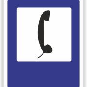 Znak drogowy Tablica informacyjna D24 telefon -znak informacyjny 40x40 cm