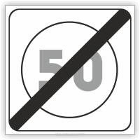 Znak drogowy Tablica informacyjna B44 koniec strefy ograniczonej prędkości -znak zakazu 60x60 cm
