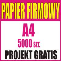 Papier firmowy A4 5000 sztuk + PROJEKT gratis