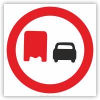 Znak drogowy Tablica informacyjna B26 zakaz wyprzedzania przez samochody ciężarowe- znak zakazu 60x60 cm
