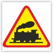 Znak drogowy Tablica informacyjna A-10 przejazd kolejowy bez zapór - znak ostrzegawczy 60x60 cm