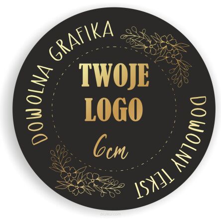 Naklejki ETYKIETY REKLAMOWE dowolny nadruk grafika tekst LOGO 6 cm 250 szt.