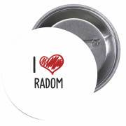 Przypinki buttony I LOVE RADOM znaczki badziki z grafiką