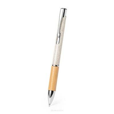 Długopis z bambusa i słomy pszenicznej z nadrukiem UV LOGO 25 szt