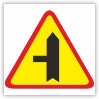 Znak drogowy Tablica informacyjna A-6c skrzyżowanie  z drogą podporzątkowaną występującą po lewej stronie - znak ostrzegawczy 60x60 cm