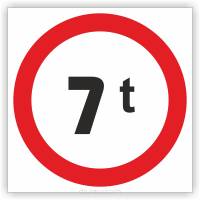 Znak drogowy Tablica informacyjna B18 zakaz wjazdu pojazdów o rzeczywistej masie całkowitej ponad … t - znak zakazu 30x30 cm