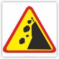Znak drogowy Tablica informacyjna A-25 spadające odkłamki skalne - znak ostrzegawczy 60x60 cm