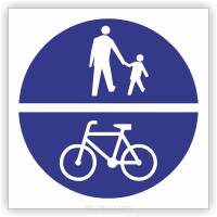 Znak drogowy Tablica informacyjna C16-13 droga jest przeznaczona dla pieszych i kierujących rowerami-znak nakazu 60x60 cm