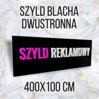 Tablica reklamowa szyld metalowy 400x100 dwustronny