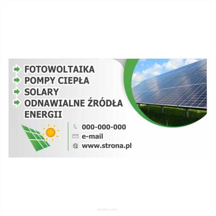 Baner reklamowy gotowe wzory banerów - Fotowoltaika, pompy ciepła, solary, odnawialne źródła energii