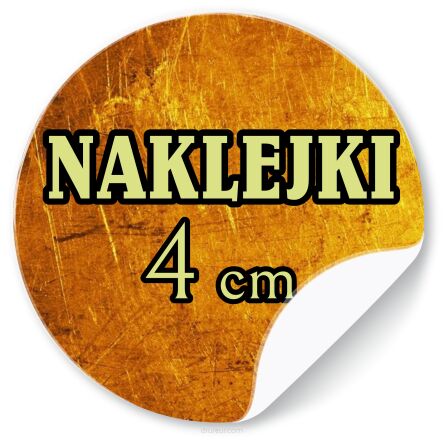 Naklejki LOGO ETYKIETY REKLAMOWE twój nadruk grafika tekst 4cm 500 szt