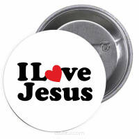 Przypinki buttony RELIGIJNE - I LOVE JEZUS  znaczki badziki z grafiką