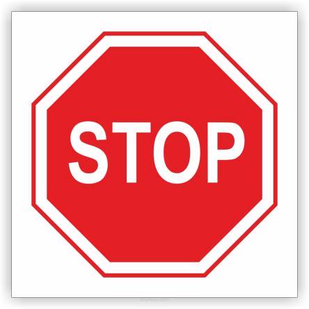 Znak drogowy Tablica informacyjna B20 stop  - znak zakazu 60x60 cm