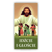 Baner religijny misyjny IDŹCIE I GŁOŚCIE 120x60 cm różne wzory