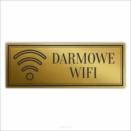 Tabliczka Złota Srebrna na drzwi DARMOWE WIFI piktogram nierdzewna grawer 