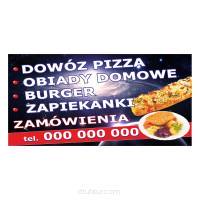 Baner reklamowy gotowe wzory banerów - Dowóz pizza, obiady domowe, burger, zapiekanki 