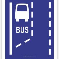 Znak drogowy Tablica informacyjna D11a Początek pasa ruchu dla autobusów -znak informacyjny 60x60 cm