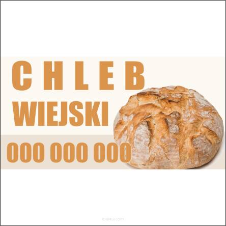 Baner plandeka 100x200 cm oczkowany CHLEB WIEJSKI