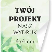 Naklejki ETYKIETY REKLAMOWE twoje LOGO dowolny nadruk 4 x 4 cm 280 sztuk