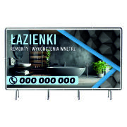 BANER REKLAMOWY 130x80cm projekt gratis plandeka ŁAZIENKI REMONTY WYKOŃCZENIA