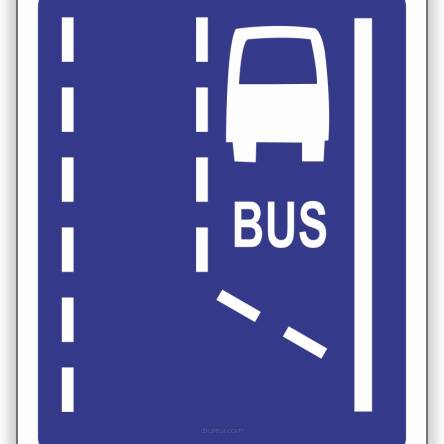 Znak drogowy Tablica informacyjna D11 Początek pasa ruchu dla autobusów -znak informacyjny 40x40 cm