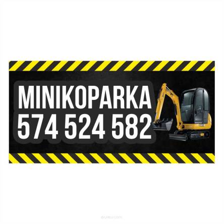 Baner reklamowy gotowe wzory banerów - Minikoparka