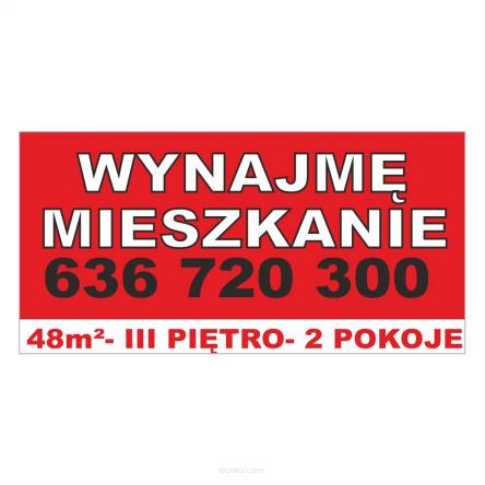 Baner reklamowy gotowe wzory banerów - Wynajmę mieszkanie