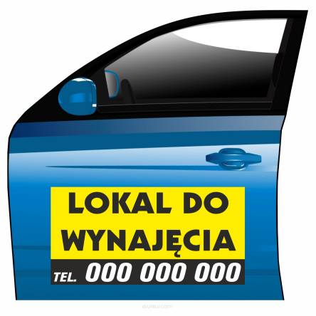 Magnes na samochód reklama magnetyczna lokal do wynajęcia