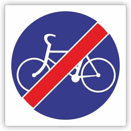 Znak drogowy Tablica informacyjna C13a koniec drogi dla rowerów -znak nakazu 60x60 cm