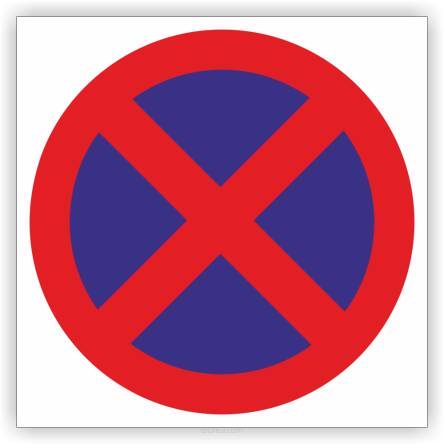 Znak drogowy Tablica informacyjna B36 zakaz zatrzymywania się -znak zakazu 40x40 cm