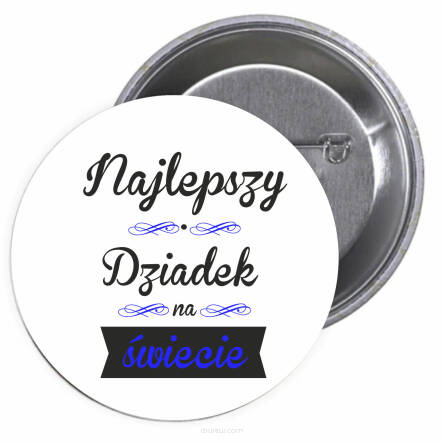 Przypinki buttony NAJLEPSZY DZIADEK NA ŚWIECIE  znaczki badziki z grafiką