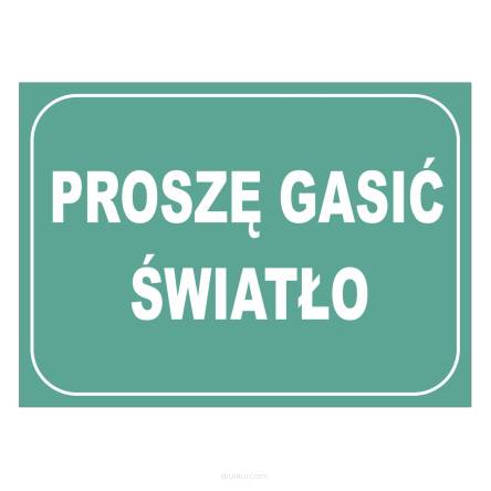 Tablica informacyjna proszę gasić światło