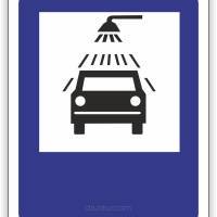 Znak drogowy Tablica informacyjna D26b Myjnia -znak informacyjny 60x60 cm