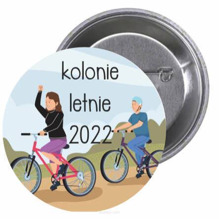Przypinki buttony KOLONIE LETNIE 2022 znaczki badziki z grafiką