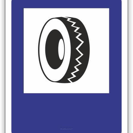Znak drogowy Tablica informacyjna D26a wulkanizacja -znak informacyjny 60x60 cm