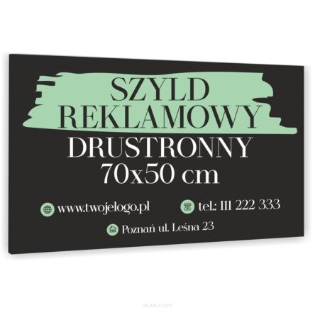 Tablica szyld dwustronny reklamowy firmowy 70x50 TWOJE LOGO + projekt gratis dibond