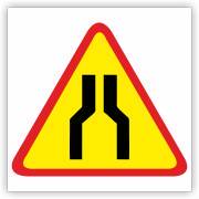 Znak drogowy Tablica informacyjna A-12a zwężenie jezdni- dwustronne - znak ostrzegawczy 60x60 cm