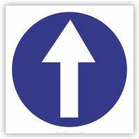 Znak drogowy Tablica informacyjna C5 nakaz jazdy prosto -znak nakazu 30x30 cm