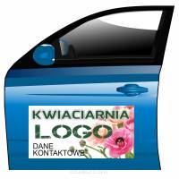 Magnes na samochód reklama magnetyczna kwiaciarnia logo