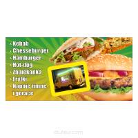 Baner reklamowy gotowe wzory banerów - Kebab, chesseburger, hamburger, hot-dog, zapiekanka, frytki, napoje zimne i gorące ,