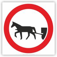 Znak drogowy Tablica informacyjna B8 zakaz wjazdu pojazdów zaprzęgowych - znak zakazu 60x60 cm